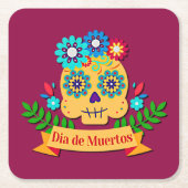 Dag van de Doodroze Dame - voor GezinsKinderen Kartonnen Onderzetters (Voorkant)