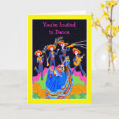 Dag van de Doodse viering en partijuitnodiging Kaart (Gele Bloem)