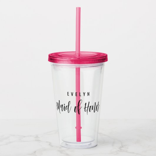 Dag van de Drink van de bruiloft - Maid of Honor T Acryl Drinkbeker (Voorkant)