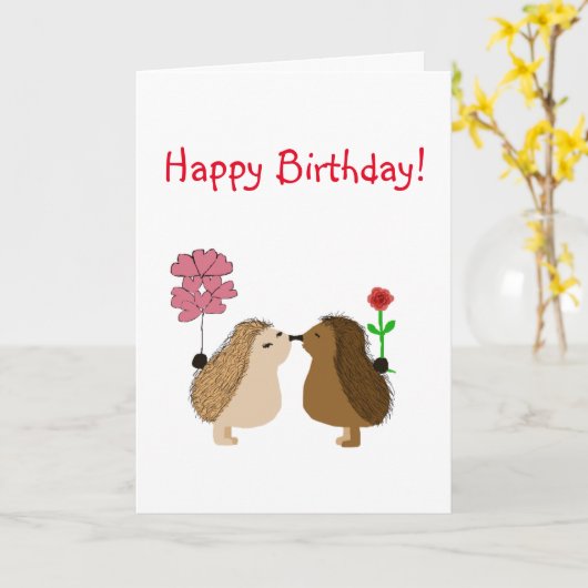 Dag van de Egel-liefde Kaart (Gele Bloem)