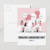 Dag van de Engelse taal Briefkaart (Voorkant / Achterkant)