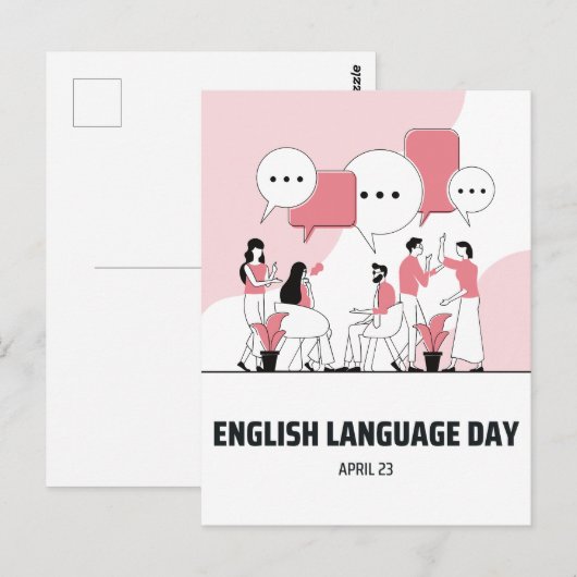 Dag van de Engelse taal Briefkaart (Voorkant / Achterkant)
