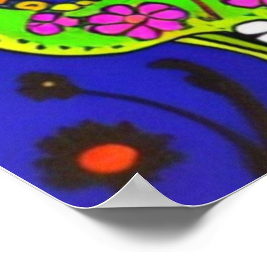 dag van de feestdag in heldere kleuren poster (Hoek)