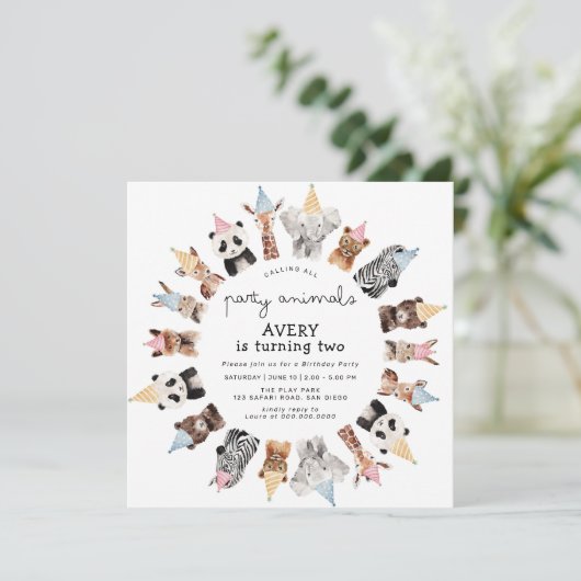 Dag van de feestdieren kaart (Staand voorkant)