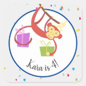 Dag van de feestdieren vierkante sticker (Voorkant)