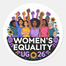 Dag van de gelijkheid van vrouwen Inspirerend Post Ronde Sticker