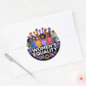 Dag van de gelijkheid van vrouwen Inspirerend Post Ronde Sticker (Envelop)