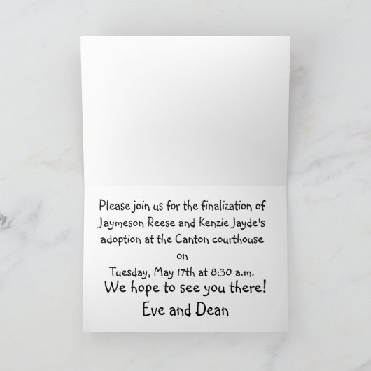 dag van de gelukkige adoptie kaart (Binnen)