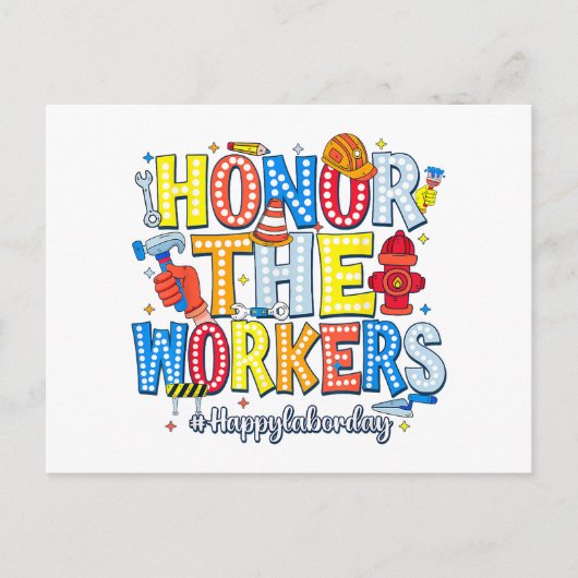 Dag van de gelukkige arbeiders briefkaart (Voorkant)