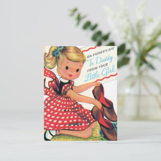 dag van de gelukkige vaders van het meisje van pa feestdagenkaart (Staand voorkant)