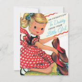  dag van de gelukkige vaders van het meisje van pa feestdagenkaart (Voorkant)