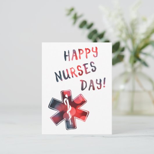 dag van de gelukkige verpleegkundigen BOKEH Briefkaart (Staand voorkant)