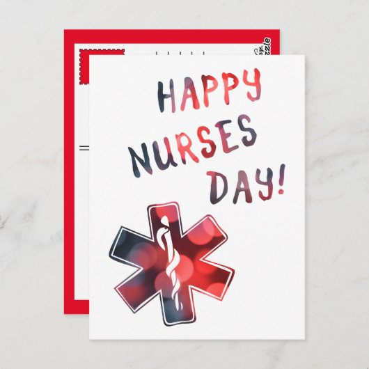 dag van de gelukkige verpleegkundigen BOKEH Briefkaart (Voorkant / Achterkant)