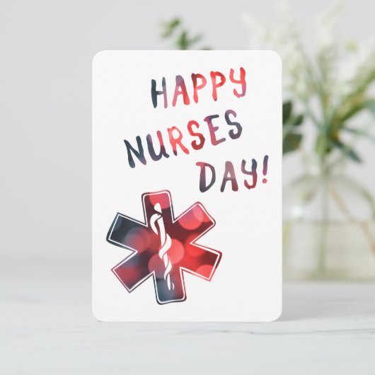 dag van de gelukkige verpleegkundigen BOKEH Kaart (Staand voorkant)