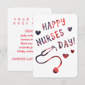 dag van de gelukkige verpleegkundigen BOKEH Kaart (Voorkant / Achterkant)