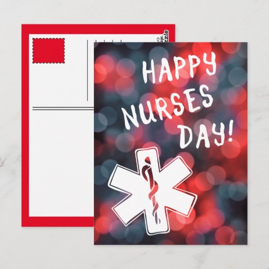 dag van de gelukkige verpleegkundigen briefkaart (Voorkant / Achterkant)