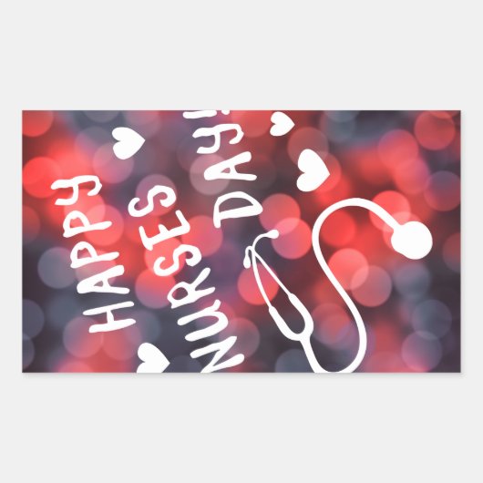 dag van de gelukkige verpleegkundigen rechthoekige sticker (Voorkant)