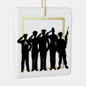 Dag van de gewapende strijdkrachten Silhouettes ke Keramisch Ornament (Rechts)