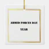 Dag van de gewapende strijdkrachten Silhouettes ke Keramisch Ornament (Achterkant)