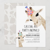 Dag van de Giraffe van partijdieren Kaart (Voorkant / Achterkant)