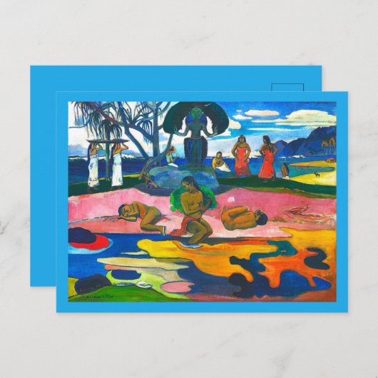 Dag van de God (Mahana no atua) door Paul Gauguin Briefkaart (Voorkant / Achterkant)