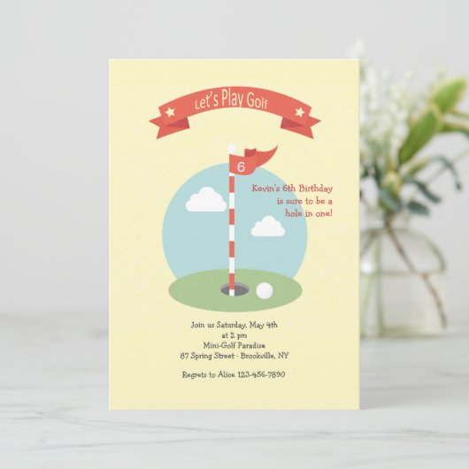 Dag van de Golfuitnodiging Kaart (Staand voorkant)
