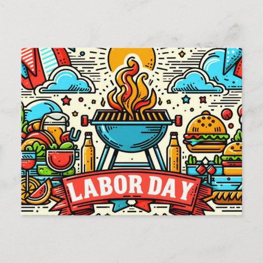 Dag van de Grill & Chill Arbeid Briefkaart (Voorkant)