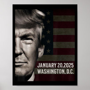 Dag van de inauguratie Trump Amerikaanse vlag Poster
