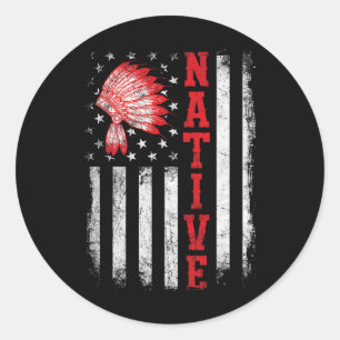 Dag van de inheemse Amerikanen Usa Vlag Cherokee I Ronde Sticker