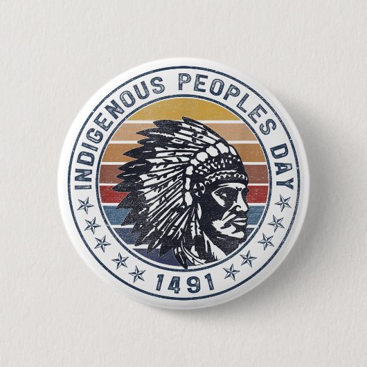 Dag van de inheemse bevolking Inheemse Amerikaanse Ronde Button 5,7 Cm (Voorkant)