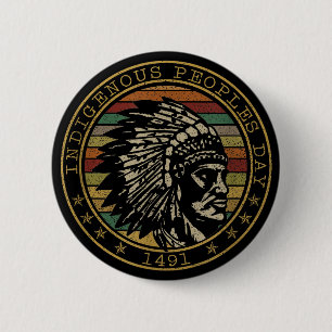 Dag van de inheemse volken 1941 Native American Ronde Button 5,7 Cm