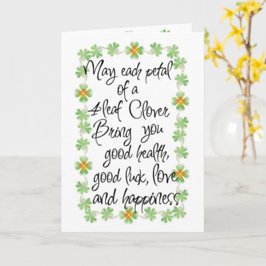 Dag van de kaart-St. Patricks Kaart (Gele Bloem)