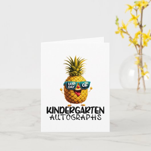 Dag van de kleuterschool handtekening Afstuderen j Kaart (Gele Bloem)