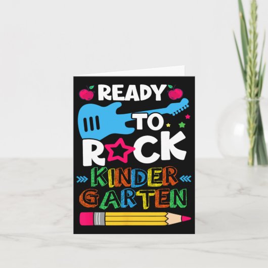 Dag van de kleuterschool klaar om te rocken kleute kaart (Voorkant)