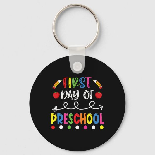 Dag van de kleuterschool Terug naar school leraar Sleutelhanger (Voorkant)