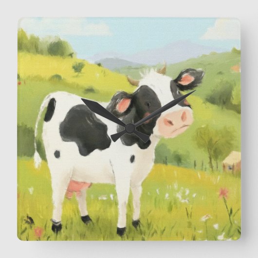 Dag van de koe vierkante klok (Voorkant)