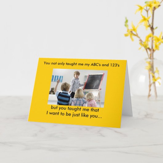 Dag van de leerkracht Wenskaart 4 Kaart (Gele Bloem)