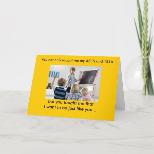 Dag van de leerkracht Wenskaart 4 Kaart (Voorkant)