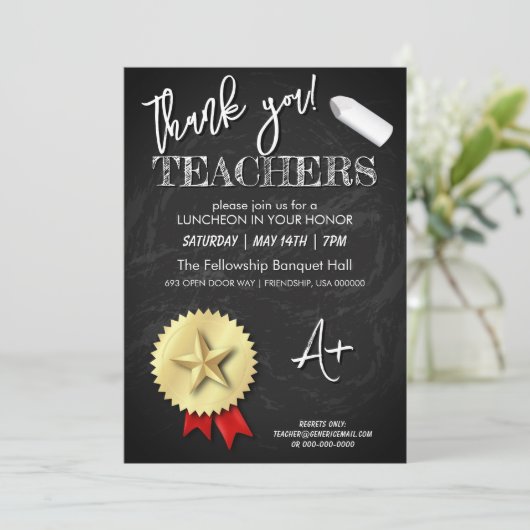 Dag van de leerkrachten | Uitnodigingen voor lerar (Staand voorkant)