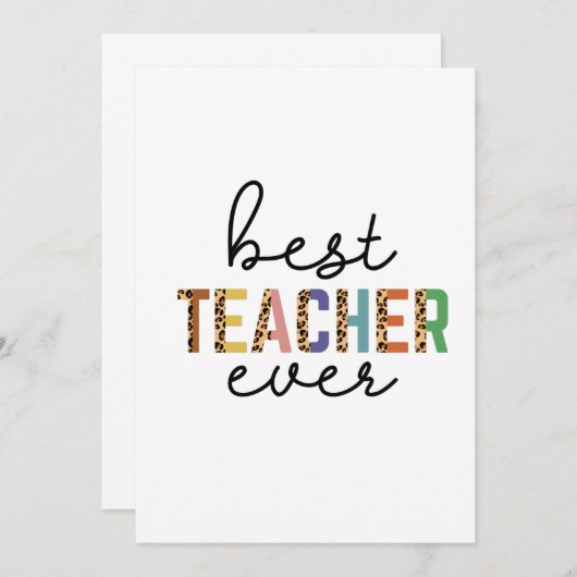 Dag van de leraar Beste leraar Overste Kaart (Voorkant / Achterkant)