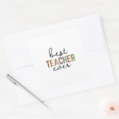 Dag van de leraar Beste leraar Overste Vierkante Sticker (Envelop)