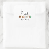 Dag van de leraar Beste leraar Overste Vierkante Sticker (Tas)