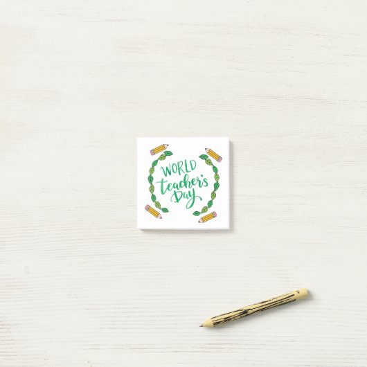 dag van de leraren in de wereld post-it® notes (Op bureau)
