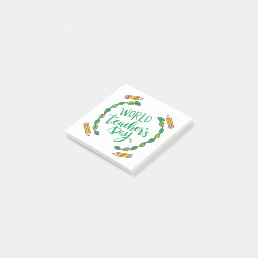 dag van de leraren in de wereld post-it® notes (Schuin)