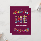 Dag van de lerarenwaardering. Aangepaste platte Ka Kaart (Voorkant / Achterkant in situ)