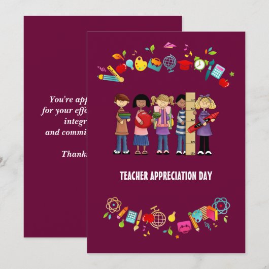 Dag van de lerarenwaardering. Aangepaste platte Ka Kaart (Voorkant / Achterkant)
