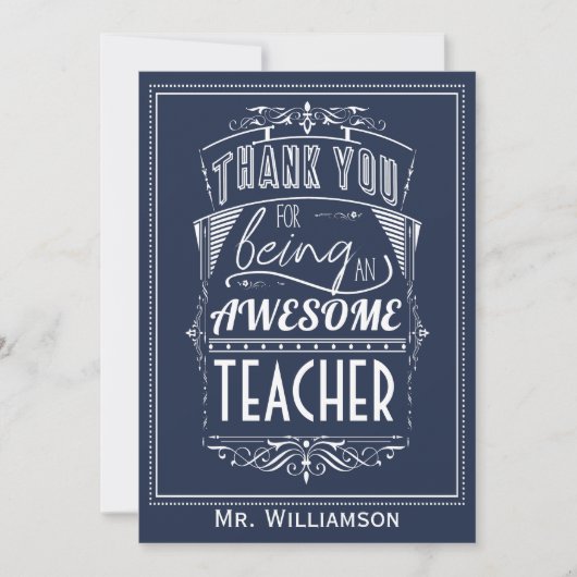 Dag van de Lerarenwaardering Bedankt Flat Kaart (Voorkant)