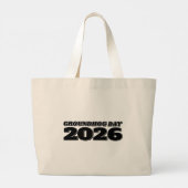 Dag van de marmot 2026 grote tote bag (Achterkant)