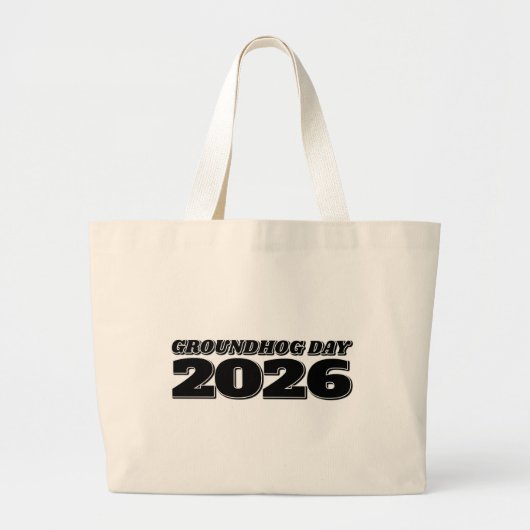Dag van de marmot 2026 grote tote bag (Voorkant)