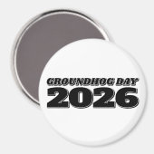 Dag van de marmot 2026 magneet (Voorkant / Achterkant)